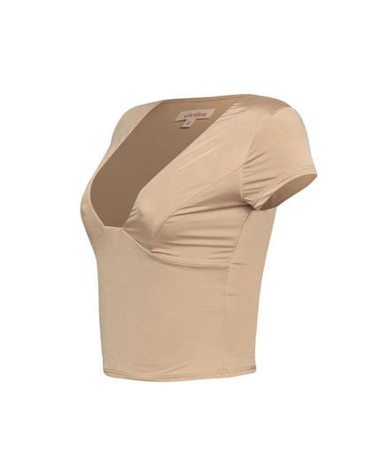 Cap sleeve V neck top - Muvin 