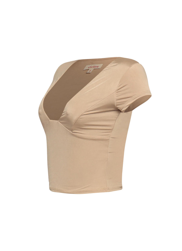 Cap sleeve V neck top - Muvin 