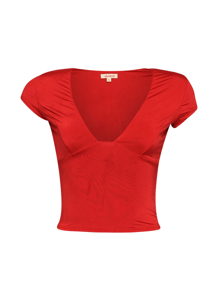 Cap sleeve V neck top - Muvin 