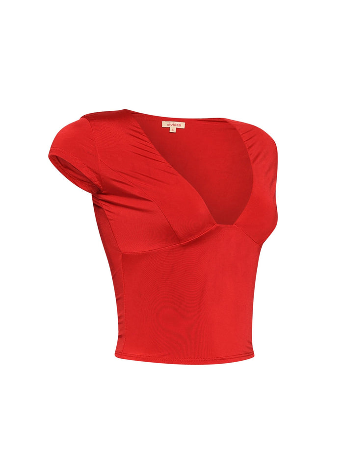 Cap sleeve V neck top - Muvin 