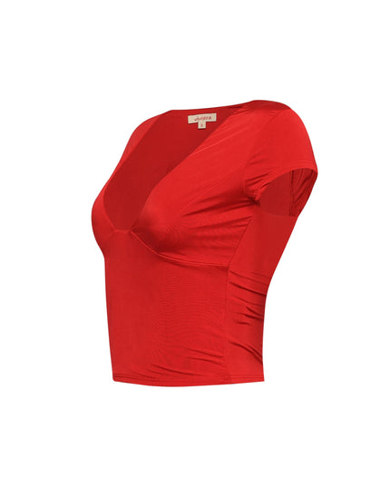 Cap sleeve V neck top - Muvin 