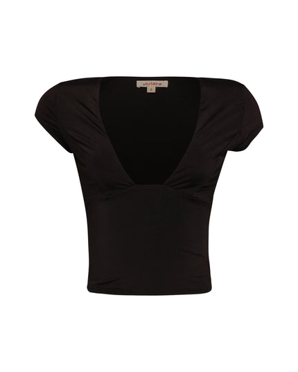 Cap sleeve V neck top - Muvin 