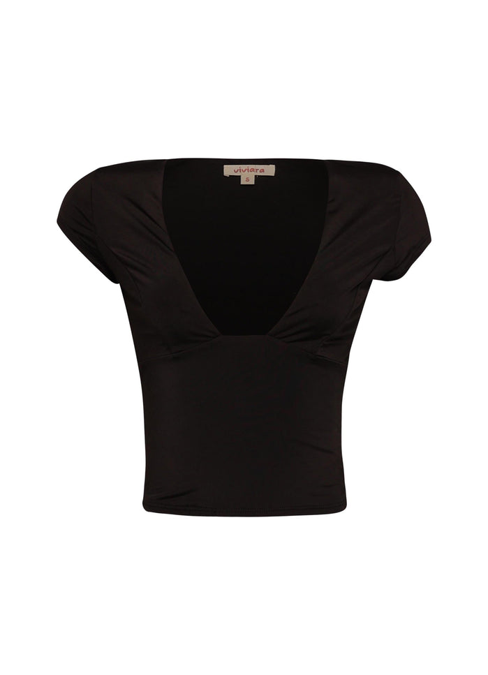 Cap sleeve V neck top - Muvin 