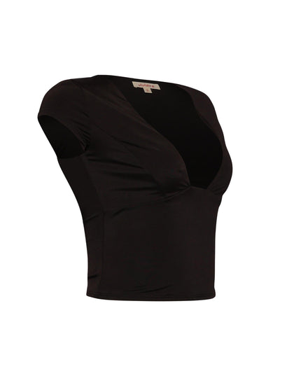 Cap sleeve V neck top - Muvin 