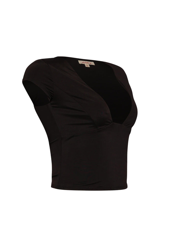 Cap sleeve V neck top - Muvin 