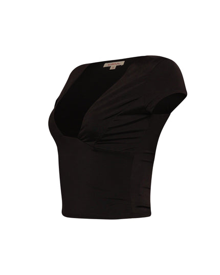 Cap sleeve V neck top - Muvin 