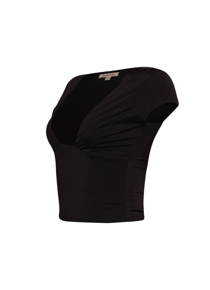 Cap sleeve V neck top - Muvin 