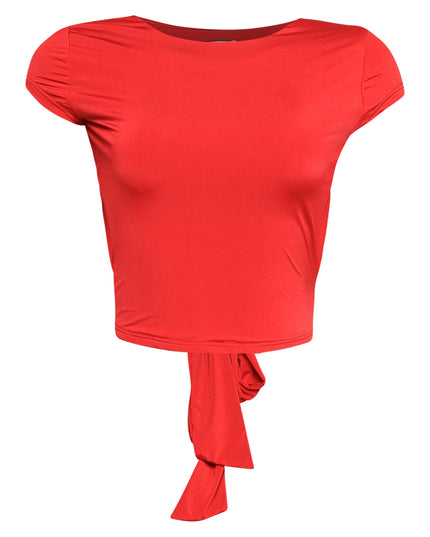 Open and tied back cap sleeve top - Muvin 