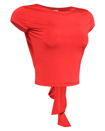 Open and tied back cap sleeve top - Muvin 