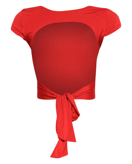 Open and tied back cap sleeve top - Muvin 