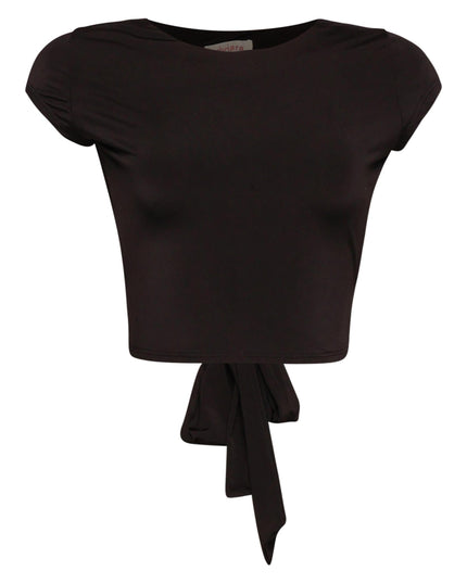 Open and tied back cap sleeve top - Muvin 