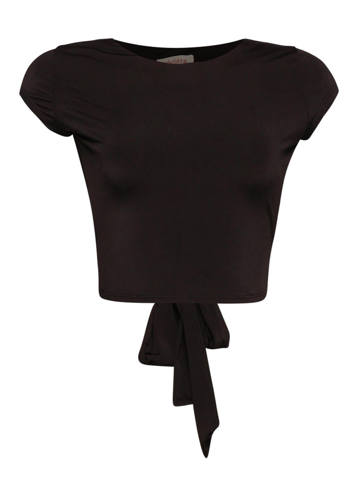 Open and tied back cap sleeve top - Muvin 