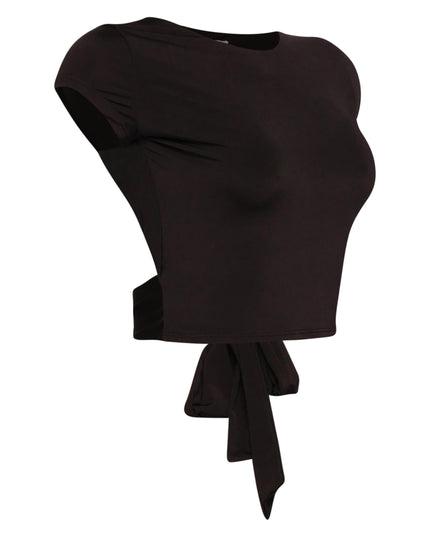 Open and tied back cap sleeve top - Muvin 