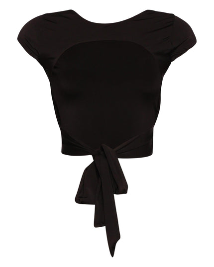 Open and tied back cap sleeve top - Muvin 