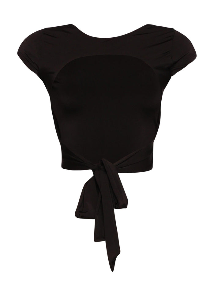 Open and tied back cap sleeve top - Muvin 